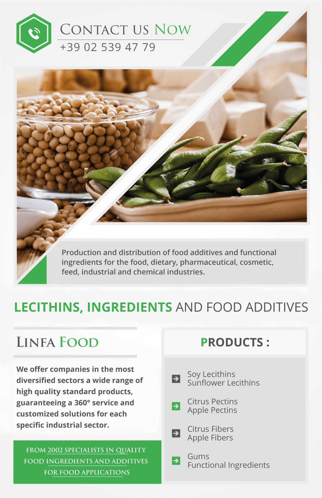 Soy and sunflower lecithin for food industries